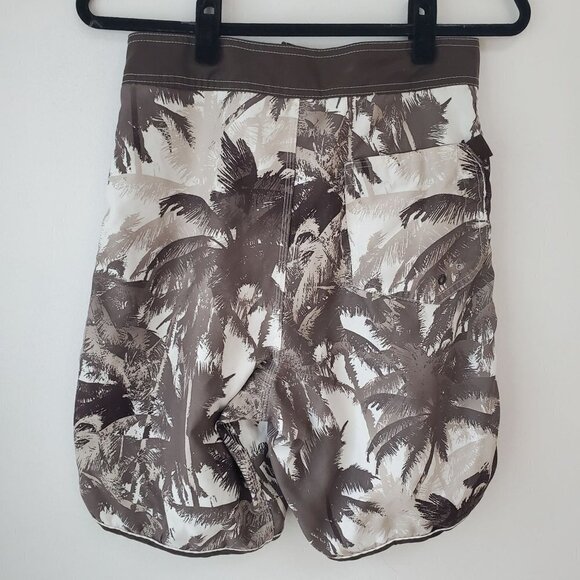 JOE BOXER Palm Tree Hawaiian Print Board Shorts Swim Trunks Men's Small - Picture 2 of 6